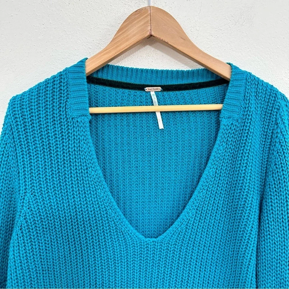 Free People Ribbed Bell Sleeve Pullover Sweater